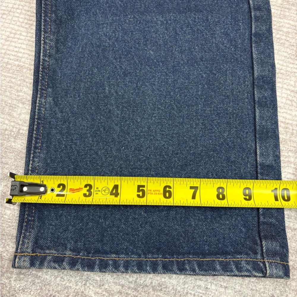 NWT Carhartt Relaxed Fit Straight Leg Denim Jeans Mens 42X34 Dark Blue Workwear - Picture 7 of 11